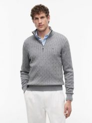 Tommy Hilfiger sweter Mężczyźni Bawełna szary, L. Szare swetry przez głowę męskie Tommy Hilfiger, na zimę, l, bez wzorów, z bawełny, bez kołnierzyka. Za 649.95 zł.