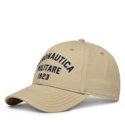 Czapka z daszkiem Aeronautica Militare. Brązowe czapki i kapelusze męskie Aeronautica Militare, bez wzorów. Za 189.99 zł.