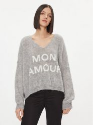 Kontatto Sweter 3M1200 Szary Oversize. Szare swetry damskie Kontatto, m, bez wzorów, z syntetyku, bez kołnierzyka, bez ramiączek, bez kaptura. Za 269.99 zł.