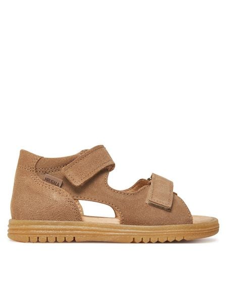 Mrugała Sandały Hugo 1206/5-24 Brązowy. Brązowe sandały chłopięce Mrugała, ze skóry, bez zapięcia. Za 229.99 zł.