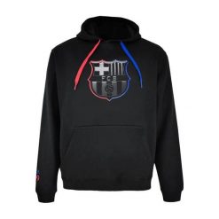 Bluza Z Kapturem dla dorosłych unisex Barça 2024-25. Czarne bluzy męskie FC Barcelona, m, bez wzorów, z bawełny, z kapturem. Za 291.67 zł.