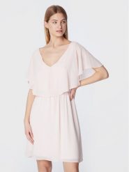 NAF NAF Sukienka koktajlowa Lazale DNR3Z Różowy Regular Fit. Czerwone sukienki damskie NAF NAF, bez wzorów, z syntetyku, wizytowe, bez kołnierzyka, bez ramiączek. Za 149.99 zł.