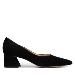 Czółenka HÖGL. Czarne czółenka damskie HÖGL, bez wzorów, bez obcasa, bez zapięcia. Za 699.99 zł.