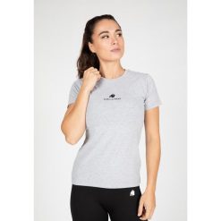 Koszulka fitness damska Gorilla Wear Estero. Szare koszulki sportowe damskie GORILLA WEAR, bez wzorów, na fitness i siłownię. Za 184.50 zł.