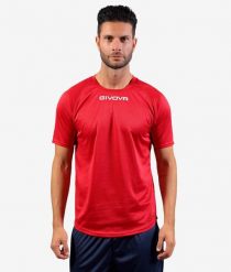 Koszulka piłkarska dla dzieci Givova One czerwona. Czerwone t-shirty dla chłopców Givova, bez wzorów, z dresówki, bez ramiączek. Za 32.89 zł.
