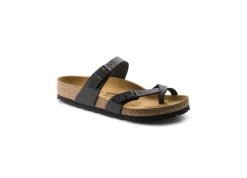 Klapki damskie Birkenstock 071791. Czarne klapki damskie Birkenstock, bez wzorów, z materiału, eleganckie, bez obcasa. Za 682.00 zł.