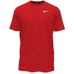 Koszulka męska Nike Essential. Niebieskie koszulki sportowe męskie Nike, m, bez wzorów, z materiału, bez kołnierzyka, bez ramiączek, na fitness i siłownię, dri-fit (nike). Za 193.55 zł.