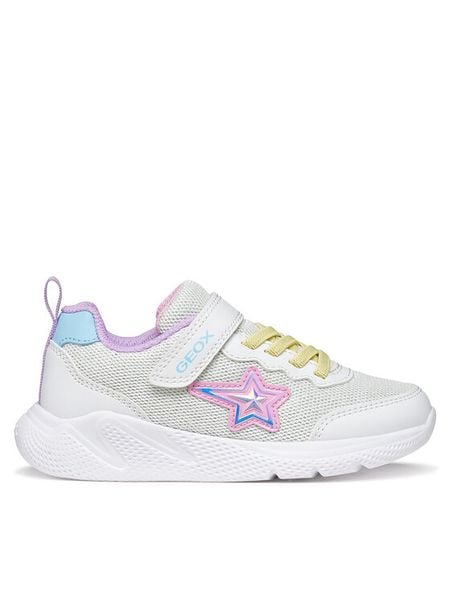Geox Sneakersy J Sprintye Girl J55FWA 0AS54 C0653 S Biały. Białe buty sportowe dziewczęce Geox, bez wzorów, z materiału, bez zapięcia. Za 209.99 zł.