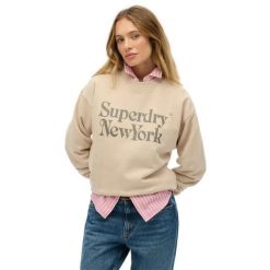 Bluza damska Superdry Brand Mark. Szare bluzy damskie Superdry., s, bez wzorów, prążkowane, bez kaptura. Za 318.95 zł.