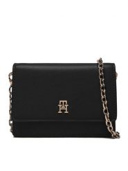 Tommy Hilfiger Torebka Th Icon Card Holder W/Chain AW0AW18248 Czarny. Czarne torebki do ręki damskie Tommy Hilfiger, bez wzorów, ze skóry, wizytowe, bez dodatków. Za 289.99 zł.