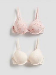Biustonosz super push up 2 pack - pastelowy róż. Czerwone biustonosze Reserved, bez wzorów, z dzianiny. Za 99.99 zł.