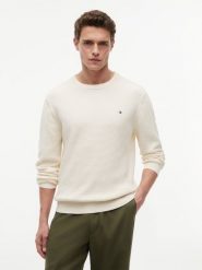 Tommy Hilfiger sweter z dzianiny Mężczyźni Bawełna (100%) beżowy, L. Brązowe swetry przez głowę męskie Tommy Hilfiger, l, bez wzorów, z bawełny, bez kołnierzyka. Za 529.95 zł.