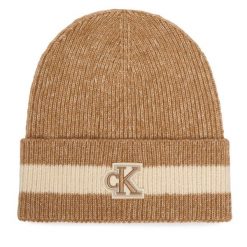 Czapka Calvin Klein. Brązowe czapki i kapelusze damskie Calvin Klein, na zimę, bez wzorów. Za 209.99 zł.