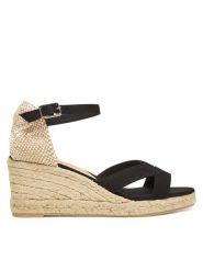Castañer Espadryle Bruna/6/001 025533 Czarny. Czarne sandały damskie Castañer, bez wzorów, z materiału, bez obcasa, bez zapięcia. Za 319.99 zł.