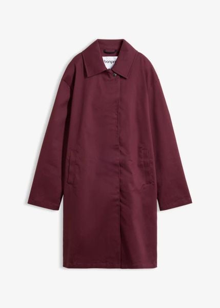 Hydrofobowy trencz, oversize. Czerwone kurtki damskie bonprix, bez wzorów, bez kaptura. Za 229.99 zł.