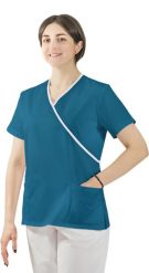 Visent Bluza medyczna kosmetyczna damska lekarska turkusowy / biała lamówka 54. Białe bluzy damskie Visent, bez wzorów, bez kaptura. Za 64.99 zł.