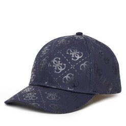 Czapka z daszkiem Guess. Niebieskie czapki i kapelusze damskie Guess, z aplikacjami. Za 129.99 zł.