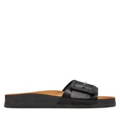 Klapki Tamaris. Czarne klapki damskie Tamaris, bez wzorów, bez obcasa. Za 219.99 zł.