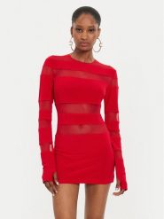 NORMA KAMALI Sukienka koktajlowa KK4233PMB48946 Czerwony Slim Fit. Czerwone sukienki damskie Norma Kamali, xs, bez wzorów, z syntetyku, wizytowe, bez kołnierzyka, bez ramiączek. Za 1,079.00 zł.