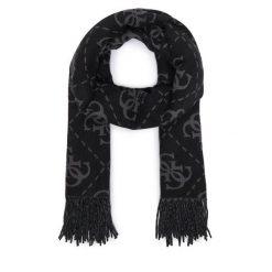 Szalik Guess. Czarne szaliki i chusty damskie Guess, z aplikacjami. Za 234.99 zł.