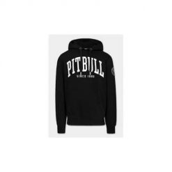 Bluza na co dzień męska Pitbull Norton. Czarne bluzy męskie PITBULL, m, z aplikacjami, z bawełny, z kapturem. Za 189.99 zł.