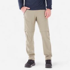 Spodnie turystyczne męskie Quechua MH500 2 w 1. Brązowe spodnie sportowe męskie QUECHUA, l, bez wzorów, z elastanu, trekkingowe. W wyprzedaży za 119.99 zł.