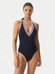 Tommy Hilfiger Strój kąpielowy UW0UW06356 Granatowy. Niebieskie kostiumy jednoczęściowe damskie Tommy Hilfiger, l, bez wzorów, z syntetyku. Za 409.99 zł.