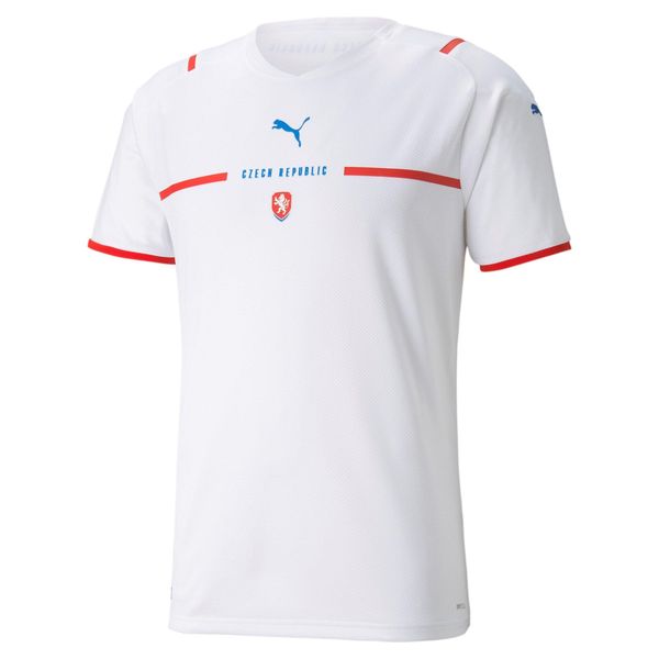 Koszulka Piłkarska Puma Czeska 2XL Biała - Wygodna i Oddychająca. Białe koszulki sportowe męskie Puma, xl, bez wzorów, bez kołnierzyka, bez ramiączek, do piłki nożnej. Za 333.99 zł.