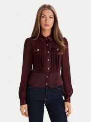 Morgan Koszula 232-CLOCLO Bordowy Regular Fit. Czerwone bluzki damskie Morgan, bez wzorów, z syntetyku, bez kołnierzyka, bez ramiączek. Za 299.99 zł.