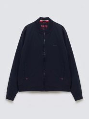 Kurtka męska bomber granatowa Kamden 403. Niebieskie płaszcze męskie Big Star, l, bez wzorów, z jeansu, sportowe, bez kaptura. Za 299.99 zł.