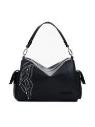 Desigual Torebka Habana 25SAXPA5 Czarny. Czarne torebki do ręki damskie Desigual, bez wzorów, ze skóry, bez dodatków. Za 249.99 zł.
