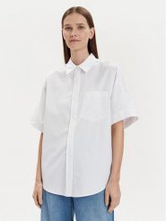 Calvin Klein Koszula K20K206596 Biały Oversize. Białe bluzki damskie Calvin Klein, bez wzorów, z bawełny, bez kołnierzyka, bez ramiączek. Za 849.99 zł.