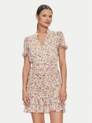 Guess Sukienka codzienna W4YK41 WGBL2 Różowy Regular Fit. Czerwone sukienki damskie Guess, na co dzień, l, z aplikacjami, z syntetyku, bez kołnierzyka, bez ramiączek, proste. W wyprzedaży za 319.99 zł.