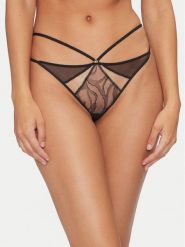 Chantelle Stringi Ester Manas C019G0 Czarny. Czarne stringi damskie Chantelle, bez wzorów, z syntetyku. Za 139.99 zł.