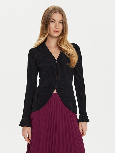 TWINSET Kardigan 242TT3123 Czarny Slim Fit. Czarne kardigany damskie Twinset, m, bez wzorów, z syntetyku, bez kołnierzyka, bez ramiączek, bez kaptura. Za 559.99 zł.