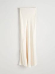 Spódnica maxi z wiskozy - biały. Białe spódnice damskie Reserved, l, bez wzorów, z tkaniny, maxi, proste. W wyprzedaży za 69.99 zł.