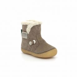 Śniegowce dziewczęce KICKERS SO WINDY. Brązowe buty zimowe dziewczęce Kickers, bez wzorów, bez zapięcia. Za 189.99 zł.