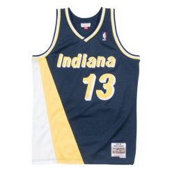 Swingman jersey Indiana Pacers Mark Jackson. Niebieskie koszulki sportowe męskie Mitchell & Ness, bez wzorów, z jersey, bez kołnierzyka, bez ramiączek, do koszykówki. Za 517.00 zł.