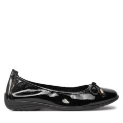 Baleriny Josef Seibel. Czarne baleriny damskie Josef Seibel, bez wzorów, bez obcasa. Za 279.99 zł.