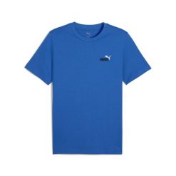 Koszulka z małym logo Puma N° 1 Essentials. Niebieskie koszulki sportowe męskie Puma, xl, bez wzorów, z bawełny, bez kołnierzyka, bez ramiączek, na fitness i siłownię. Za 106.35 zł.