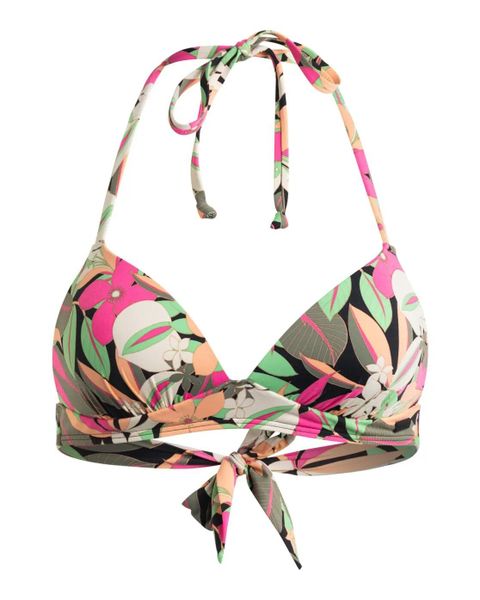 Stanik bikini na szyję dla Kobiety PRINTED BEACH CLASSICS Czarny. Czarne bikini damskie Roxy, s, bez wzorów. Za 129.00 zł.