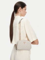 Guess Torebka HWEQG9 54174 Kremowy. Białe torebki do ręki damskie Guess, z aplikacjami, ze skóry, wizytowe, bez dodatków. Za 278.99 zł.
