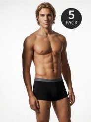 Bawełniane bokserki classic 5 pack - czarny. Czarne bokserki męskie Sinsay, l, bez wzorów, z bawełny. Za 49.99 zł.