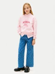 Tommy Hilfiger Bluza KG0KG08992 Różowy Regular Fit. Czerwone bluzy dla dziewczynek Tommy Hilfiger, bez wzorów, z bawełny, bez ramiączek, bez kaptura. Za 329.99 zł.