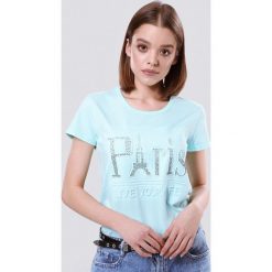 Miętowy T-shirt Below Zero. Bluzki damskie marki Born2be. Za 39.99 zł.