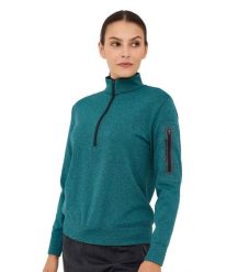 Bluza damska wełniana rozpinana Brubeck OUTDOOR MERINO. Zielone bluzy damskie Brubeck, l, bez wzorów, z materiału, bez kaptura. Za 299.00 zł.