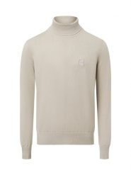 BOSS Orange sweter z dzianiny z zawartością kaszmiru - Akiro_S Mężczyźni Bawełna beżowy, L. Brązowe swetry przez głowę męskie Boss Orange, l, bez wzorów, z bawełny, bez kołnierzyka. Za 629.95 zł.