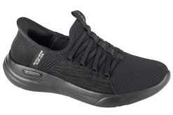 Buty sportowe Sneakersy damskie, Slip-ins: Sport - Ballet Chic. Czarne obuwie sportowe damskie Skechers, bez wzorów, z materiału, trekkingowe. Za 299.99 zł.