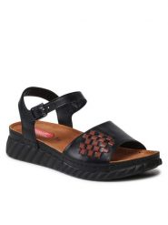 Go Soft Sandały EST-2299-03 Czarny. Czarne klapki damskie GO SOFT, bez wzorów, ze skóry, bez obcasa, na koturnie, bez zapięcia. Za 169.99 zł.
