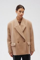 Wełniana marynarka w kolorze CAMEL - BEXLEY. Brązowe żakiety damskie Marsala, m, bez wzorów, z elastanu, eleganckie. Za 1,499.90 zł.